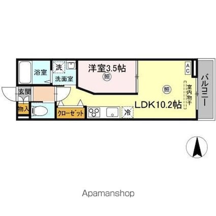 ジオ旭ケ丘[1LDK/30.35m2]の間取図
