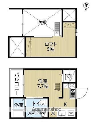愛知県名古屋市中村区下中村町１丁目[1R/19.68m2]の間取図