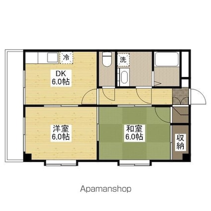 グレイスランド[2DK/45.92m2]の間取図