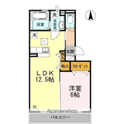 ブリージンＡＢ[1LDK/44.1m2]の間取図