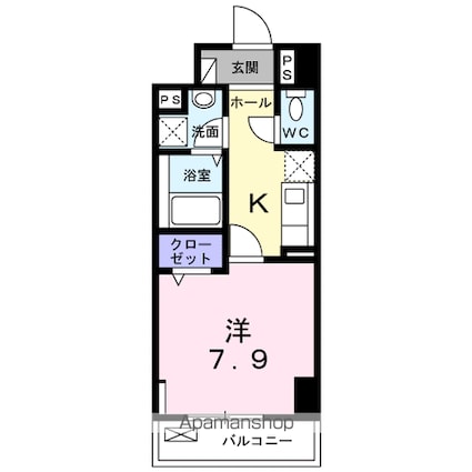トゥットフェリーチェ八王子[1K/30.67m2]の間取図