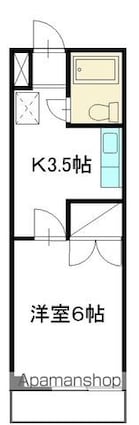 ヴィラ・ドゥマン[1K/19.87m2]の間取図
