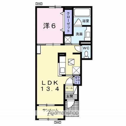 フィオーレ・アリッサム[1LDK/50.06m2]の間取図