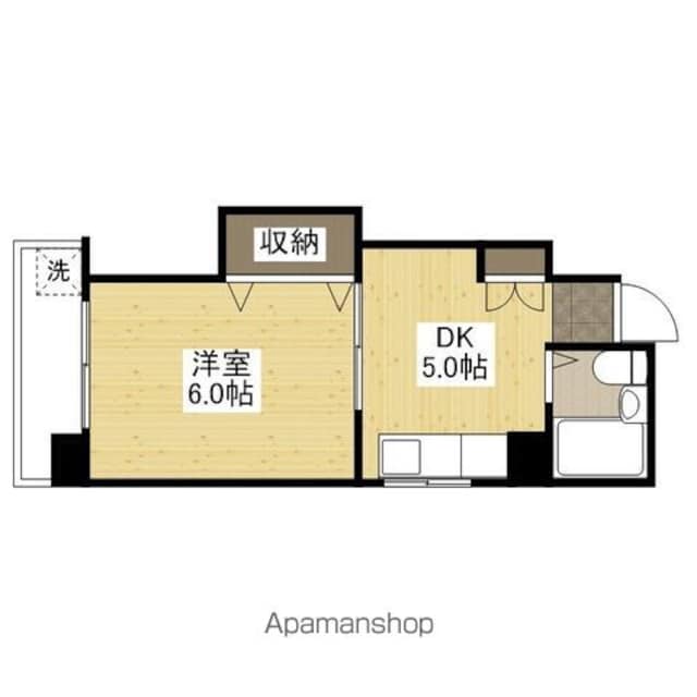 グリーンハウス河原町[1DK/25m2]の間取図