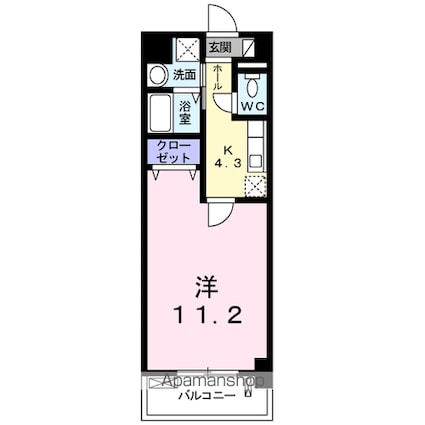 プリマヴェーラ　大原[1K/32.61m2]の間取図