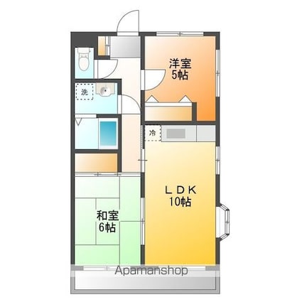 サンライズ西川[2LDK/48.6m2]の間取図
