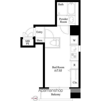 Ｌａ　Ｐｅｒｌａ　Ｗａｓｅｄａ[1R/20.58m2]の間取図