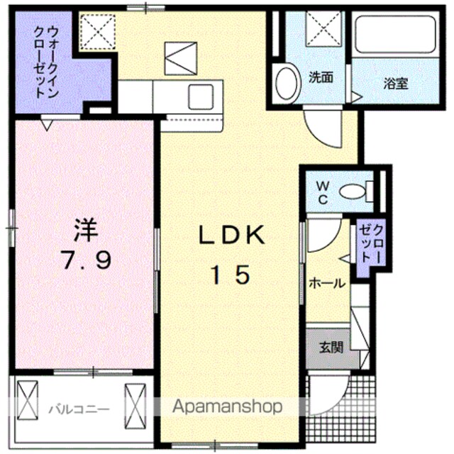 レイワ　コートⅠ[1LDK/53.36m2]の間取図