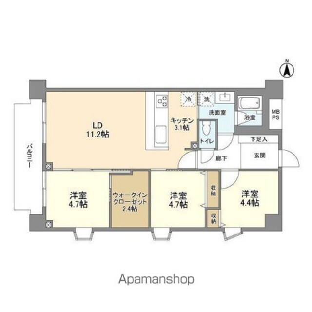 ＦＵＬＬ　ＨＯＵＳＥ　ＧＡＫＵＧＥＩ　ＤＡＩＧＡＫＵ[3LDK/70.3m2]の間取図
