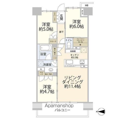 パークホームズ板橋蓮根二番街の間取り写真