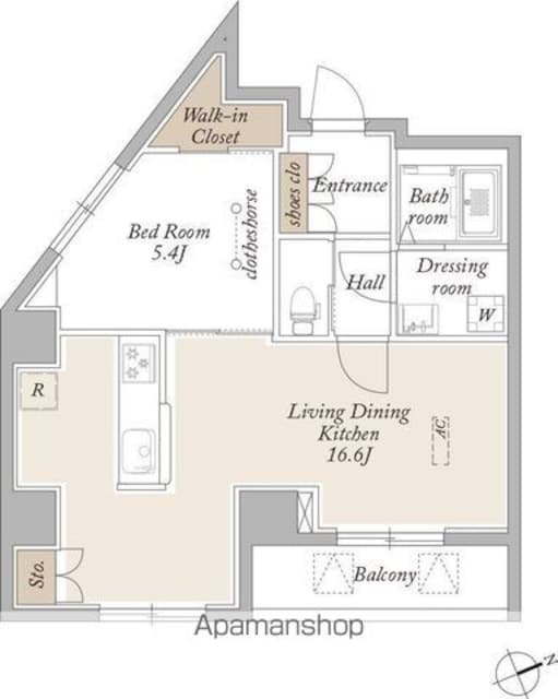 ＡＲＫＭＡＲＫ上北沢[1LDK/50.28m2]の間取図