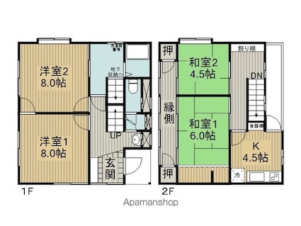 小口湖岸通り貸家[4K/86.78m2]の間取図
