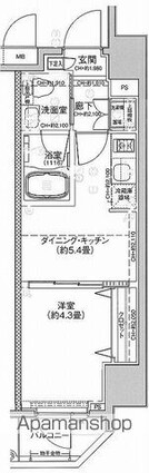 Ｊ・ワザック両国[1DK/25.2m2]の間取図