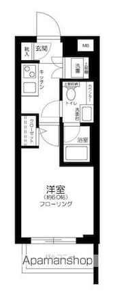東京都中野区弥生町２丁目[1K/21.09m2]の間取図