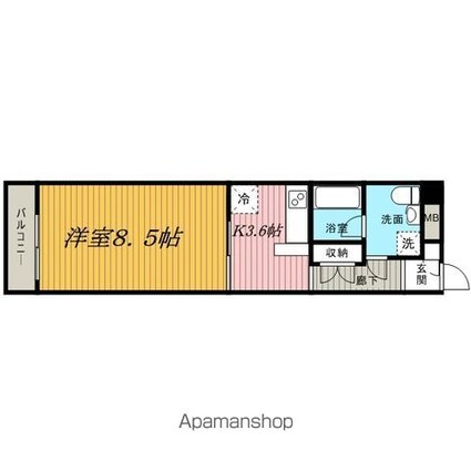 エミネンス新千葉[1K/28.89m2]の間取図