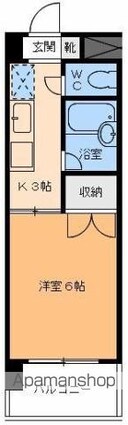 サンシャイン緑町Ⅱ[1K/19.8m2]の間取図