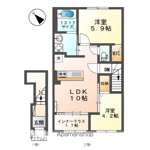 堺市中区東八田アパート工事の間取り写真