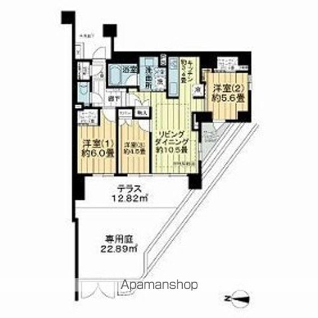 バウス氷川台[3LDK/70.48m2]の間取図