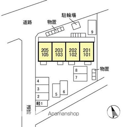 クレアール[1R/29.25m2]の配置図