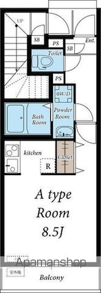 リブリ・ハピネス[1K/26.7m2]の間取図