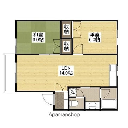 アルボーレ[2LDK/55.78m2]の間取図