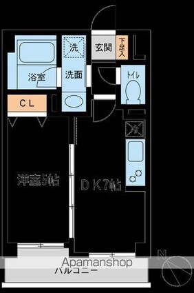ルクレ初台[1DK/30.22m2]の間取図