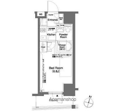 パークキューブ笹塚[1K/20.03m2]の間取図
