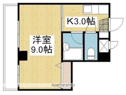 グラン大手町ハイツ[1K/24.2m2]の間取図