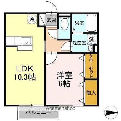 トゥ　アニモ[1LDK/40.56m2]の間取図