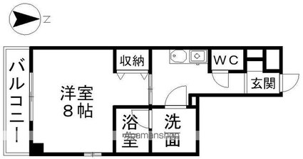 ベレーサ山王[1K/27.95m2]の間取図
