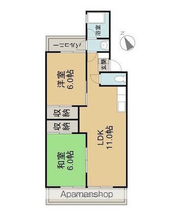 翠光マンション[2LDK/50.41m2]の間取図