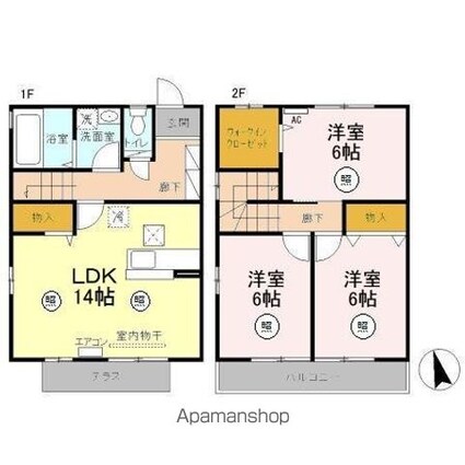 ディアコート金箱　Ａ[3LDK/80.59m2]の間取図