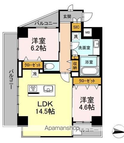 立川市幸町のマンションの間取り