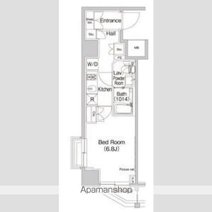 東京都練馬区貫井３丁目[1K/25.85m2]の間取図