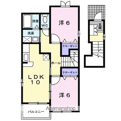 グランメゾンコスモスＢ[2LDK/57.22m2]の間取図