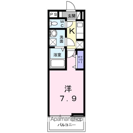 ラフテル[1K/26.72m2]の間取図