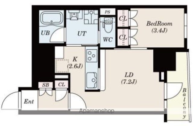 ＳーＲＥＳＩＤＥＮＣＥ日本橋馬喰町Ａｅｒｅ[1LDK/34.97m2]の間取図