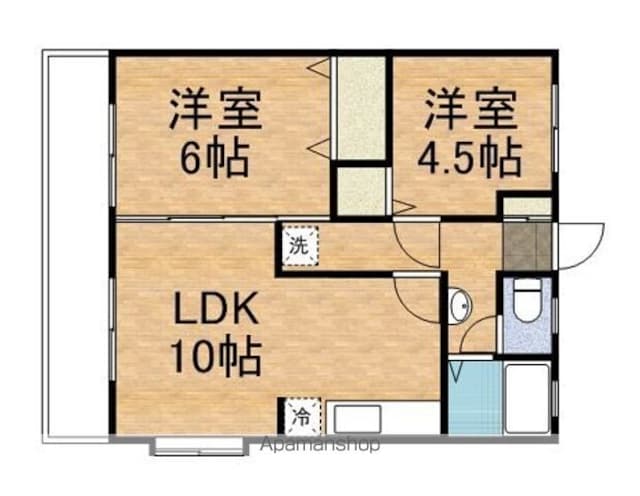 東京都昭島市緑町３丁目[2LDK/46.3m2]の間取図