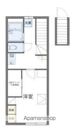 レオパレスグリーンヒル[1K/26.08m2]の間取図