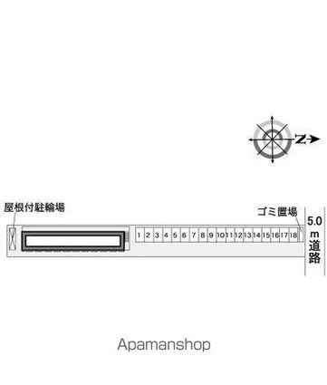 レオパレスディアコート乙島[1K/19.87m2]の配置図