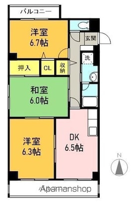 セントラルハイツ野瀬ＷＥＳＴ[3DK/60m2]の間取図