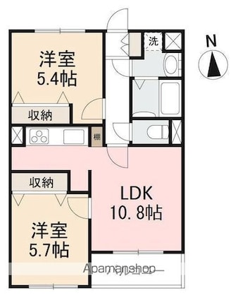 Ｓｕｎｍａｌｌ太田[2LDK/50.35m2]の間取図