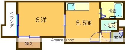 ジャルダンヒヤマ[1DK/25.8m2]の間取図