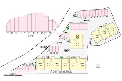 エルピーダＭ　Ｃ棟[2LDK/56.8m2]の配置図