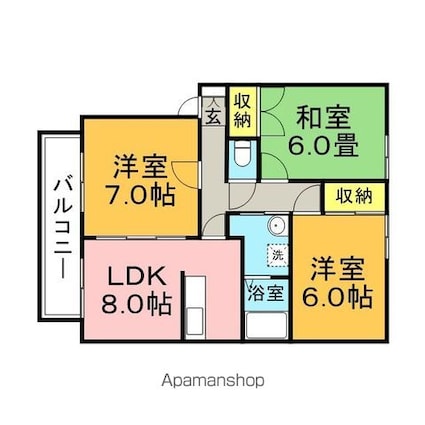 アトランティックオーシャン[3LDK/65.36m2]の間取図