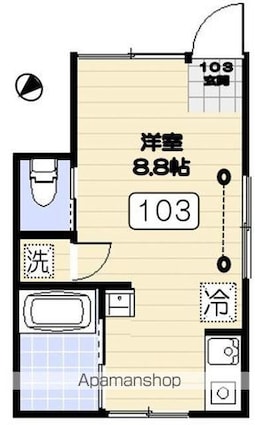 Ｂｌａｎｃ　Ｃｏｕｌｅｕｒ[1R/18.71m2]の間取図