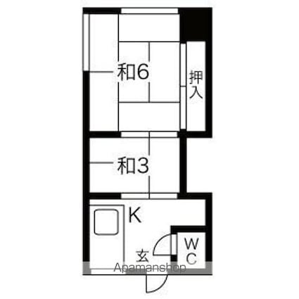 田澤荘[2K/23.49m2]の間取図