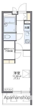 レオパレス隼Ⅳ[1K/20.81m2]の間取図