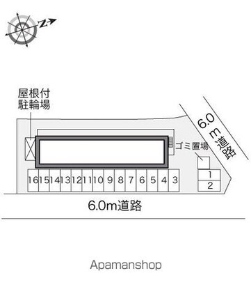 レオパレスナイアガラⅡ[1K/23.18m2]の配置図