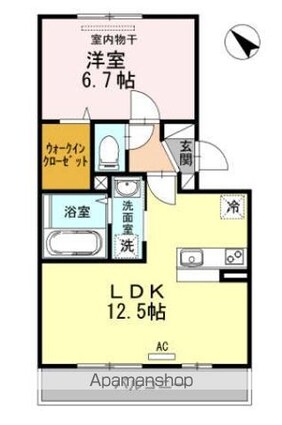 香川県綾歌郡宇多津町浜四番丁[1LDK/43.93m2]の間取図